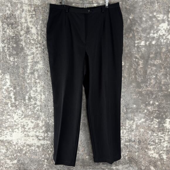Sag Harbor Petite Size 16P Stretch Straight Leg Pants Black Button Zip Pocket - Picture 1 of 11